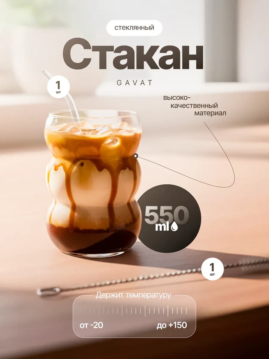 Стакан для кофе стекло