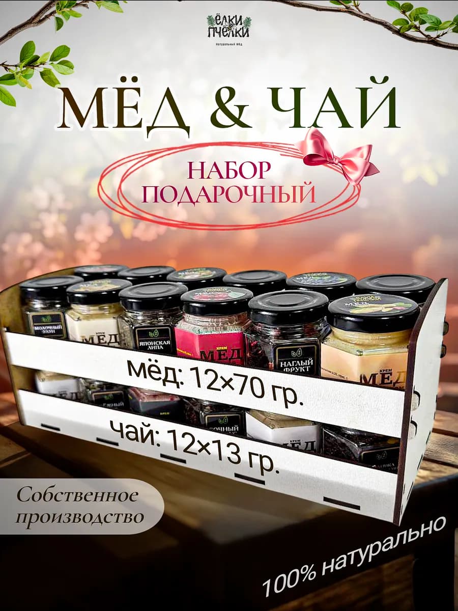 Подарочный набор меда и чая на 23 февраля