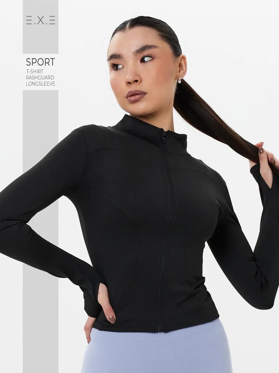 Футболка рашгард на молнии лонгслив с длинным рукавом