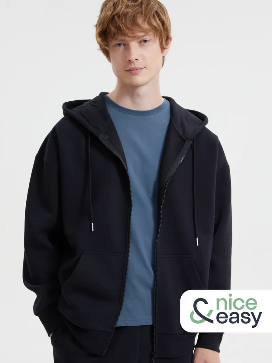 Мужская толстовка на молнии с капюшоном