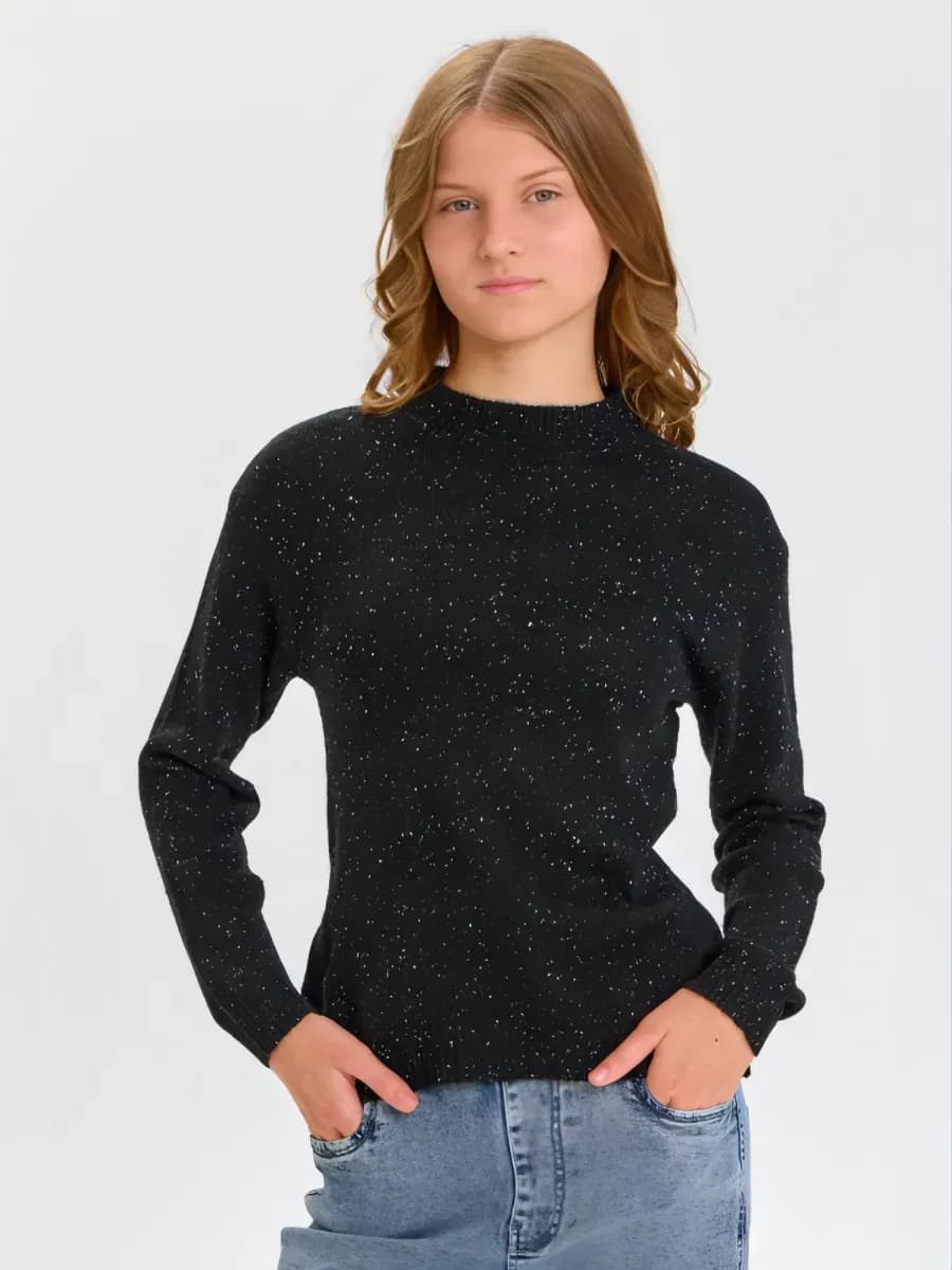 Кофта для девочки подростка с коротким воротом-гольф