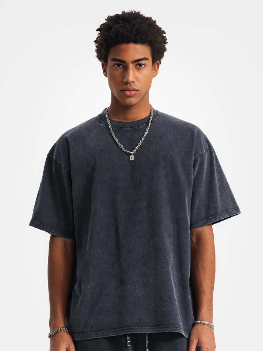 Футболка варенка оверсайз черная вареная плотная