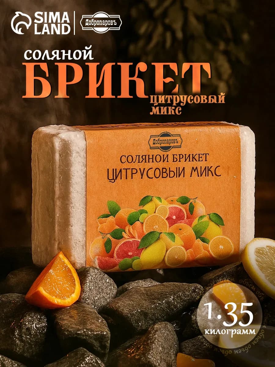 Соляной брикет Цитрусовый микс