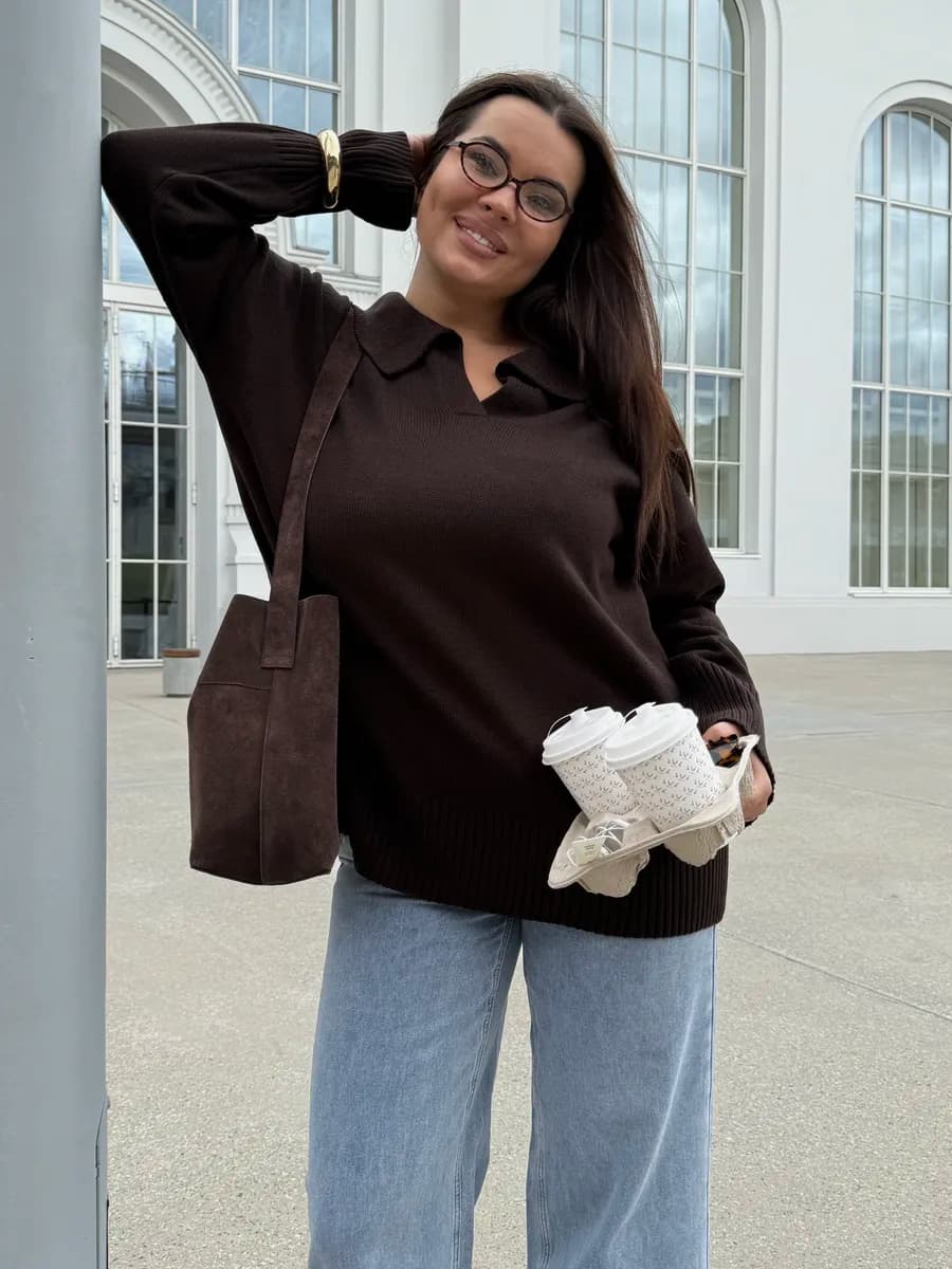 Свитер поло оверсайз