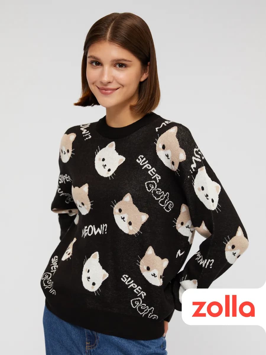 Женский трикотажный джемпер с узором