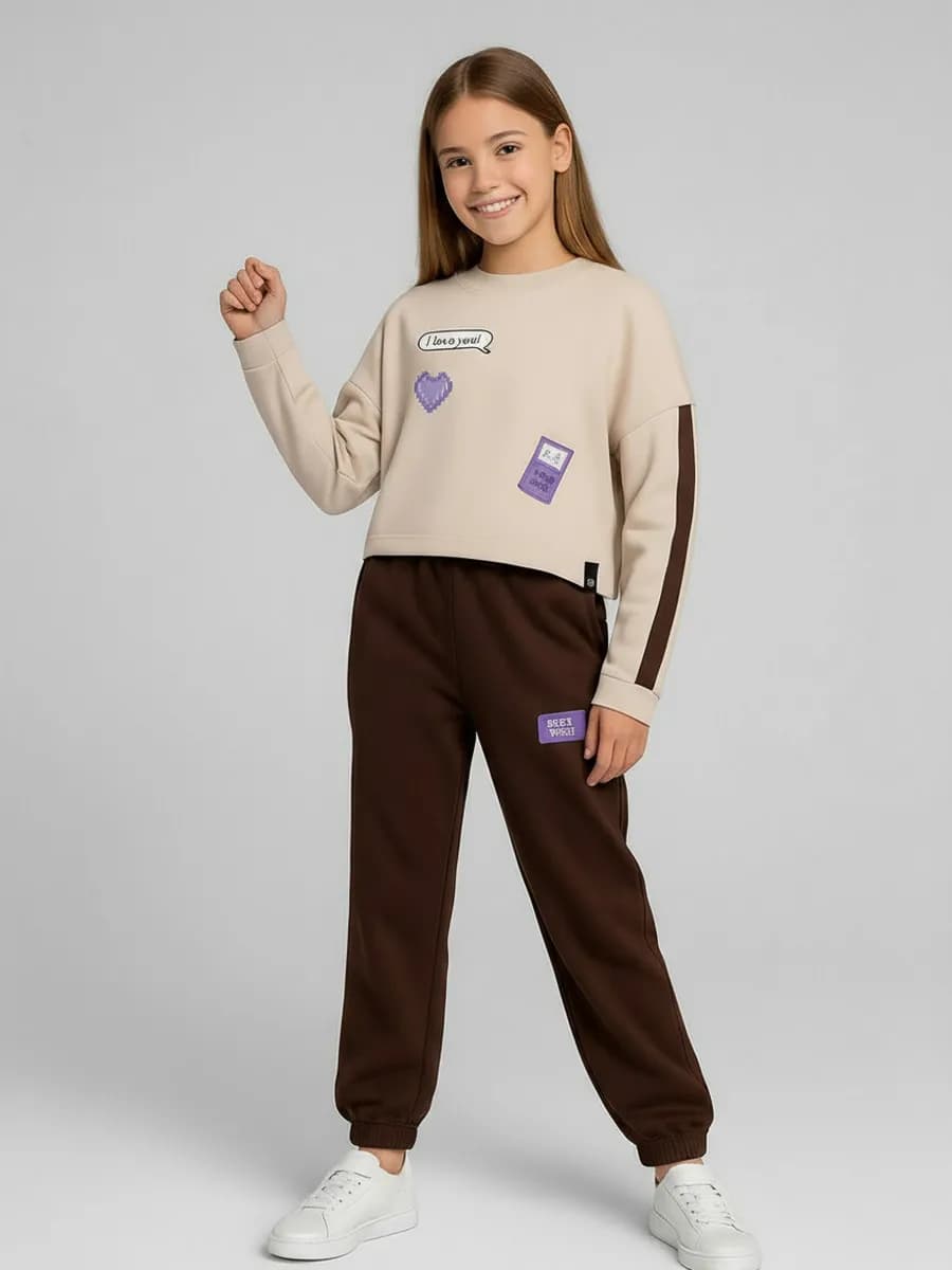 Костюм для девочки демисезонный с лонгсливом