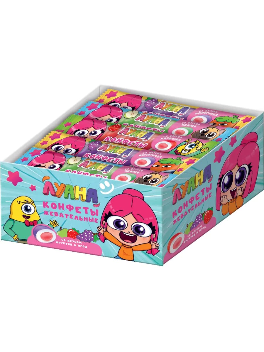 Жевательные конфеты с начинкой Луана, 30 шт по 15 г