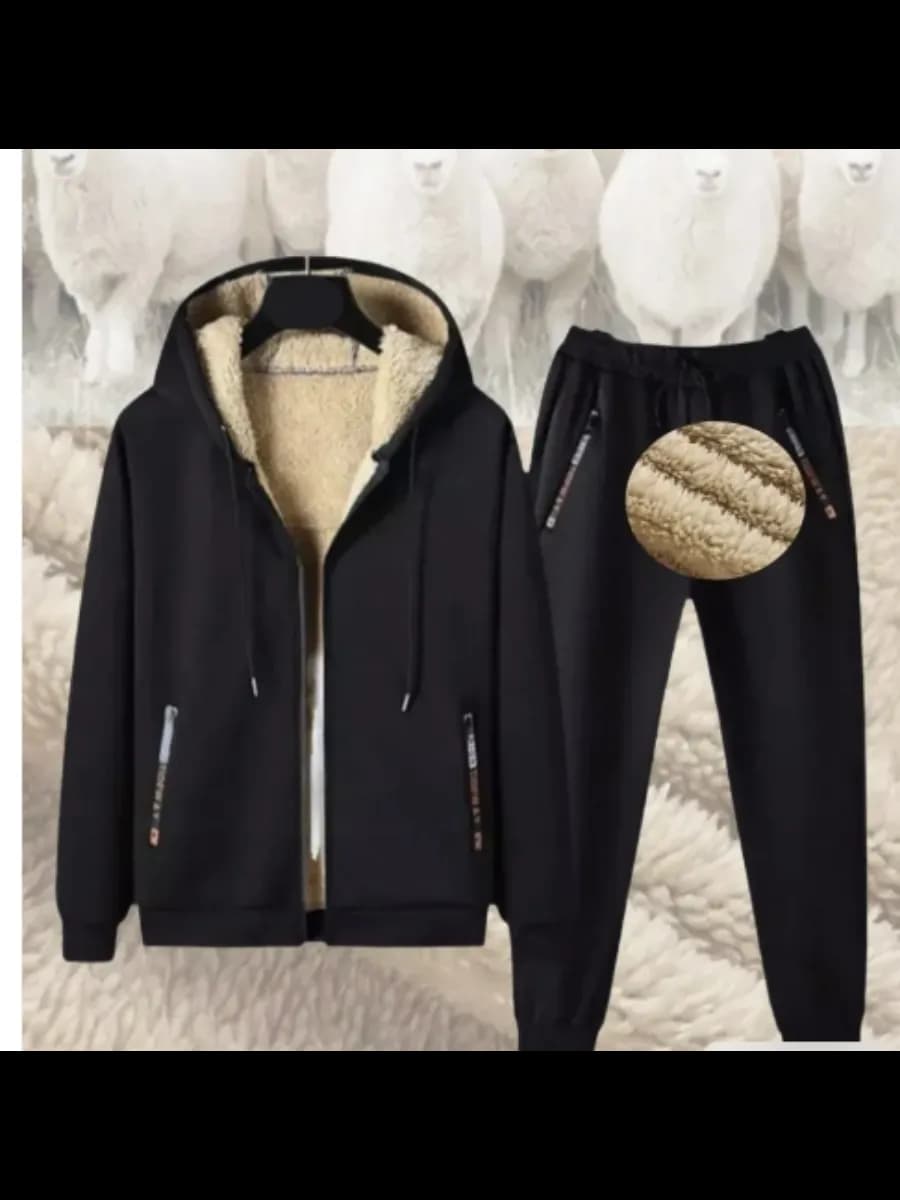 Спортивный зимний теплый костюм с начесом на молнии