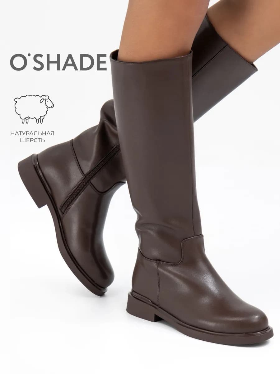 Сапоги зимние женские коричневые натуральная кожа