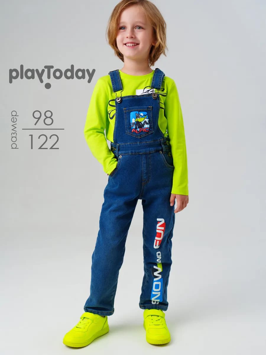 Полукомбинезон джинсовый на флисовой подкладке