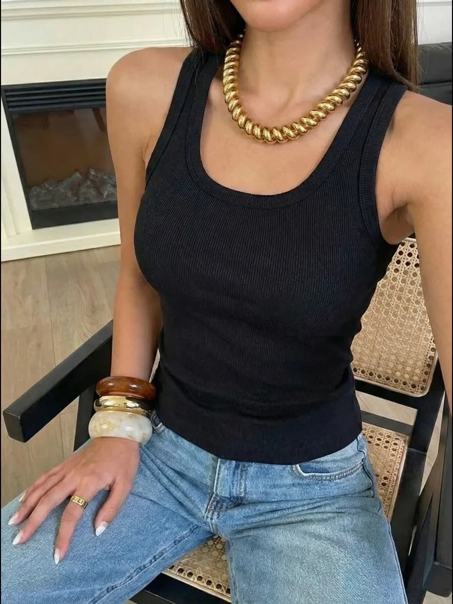 Топ майка хлопок лапша в рубчик