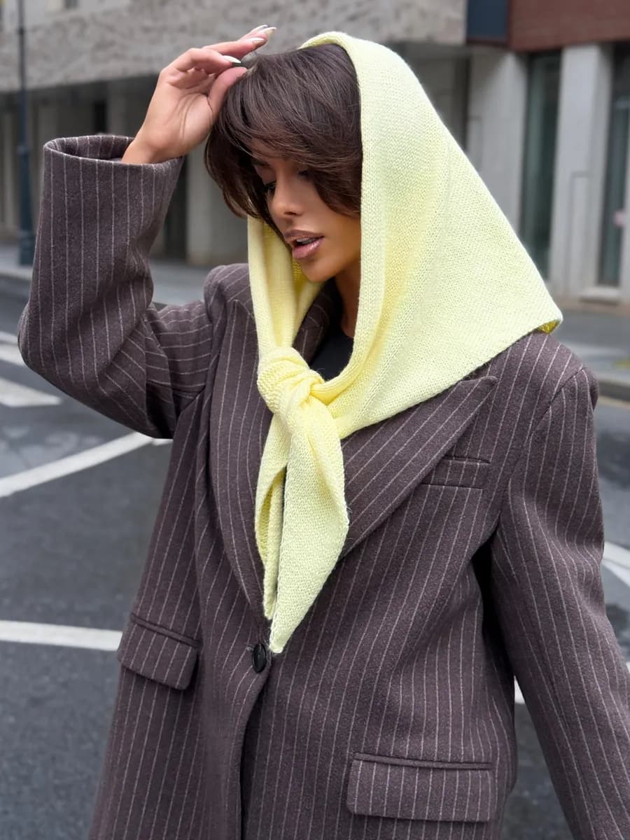 Платок косынка теплый вязаный