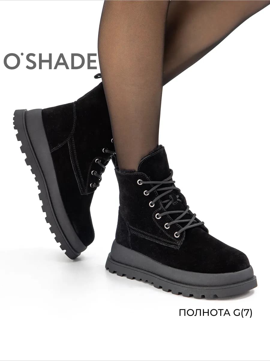 Ботинки женские зимние черные с мехом