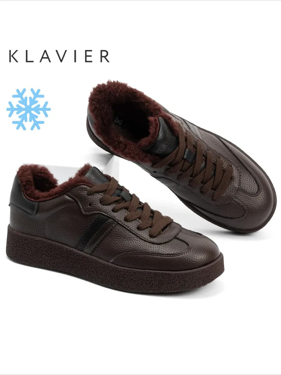 Кеды зимние женские коричневые