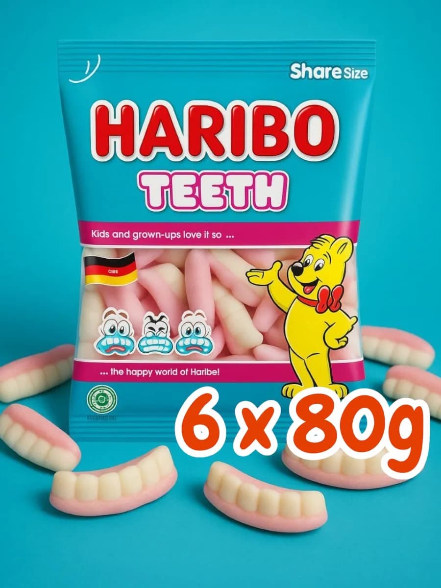 Жевательный мармелад Забавные зубы, 80г х 6