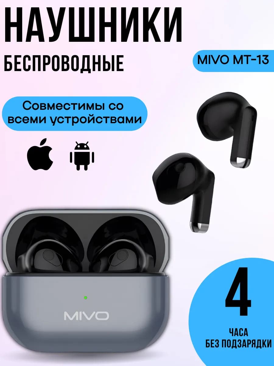 Наушники беспроводные MIVO для iPhone и Android - фото 1