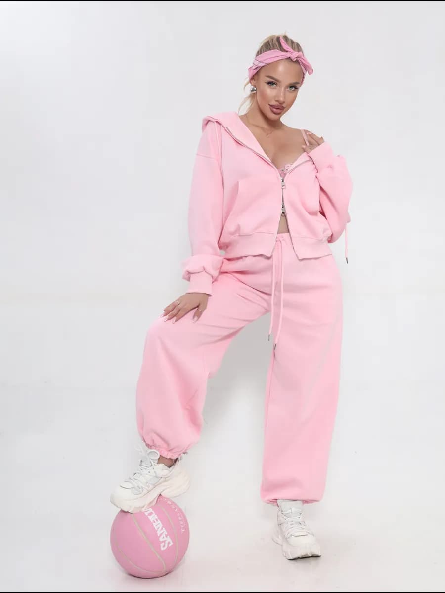 Спортивный костюм на молнии оверсайз - фото 1