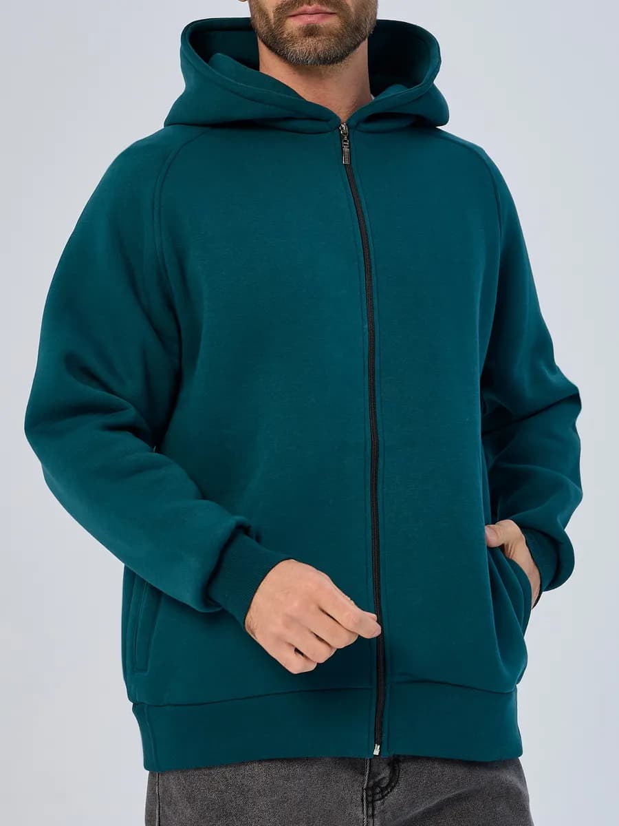 Толстовка на молнии с капюшоном зипка с начесом