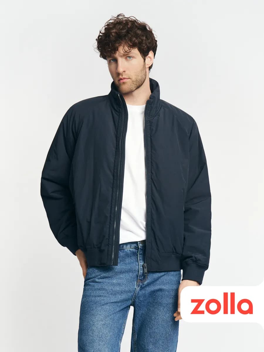 Мужская тёплая куртка-бомбер синтепон