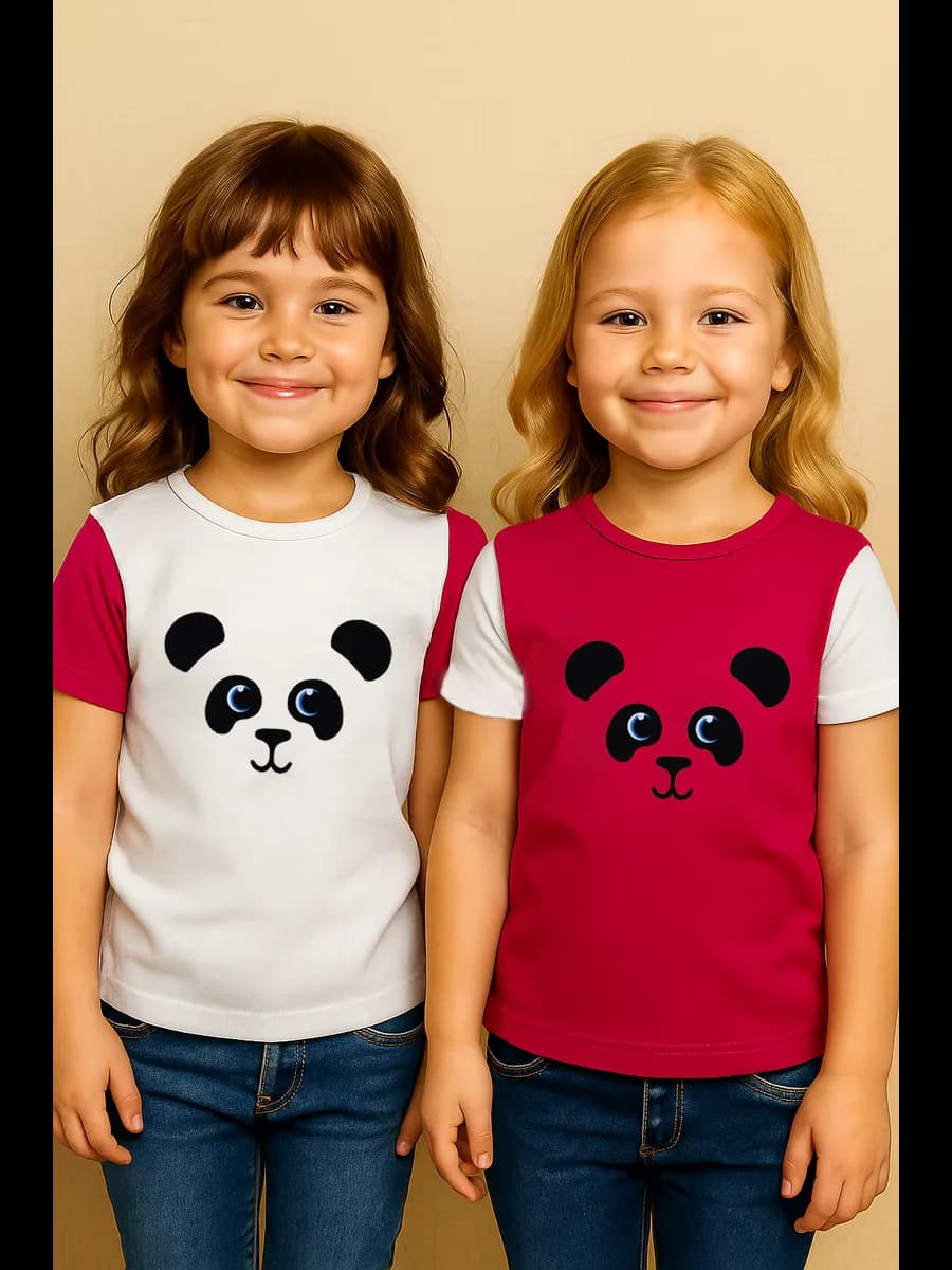 Комплект футболок с кнопками для девочки