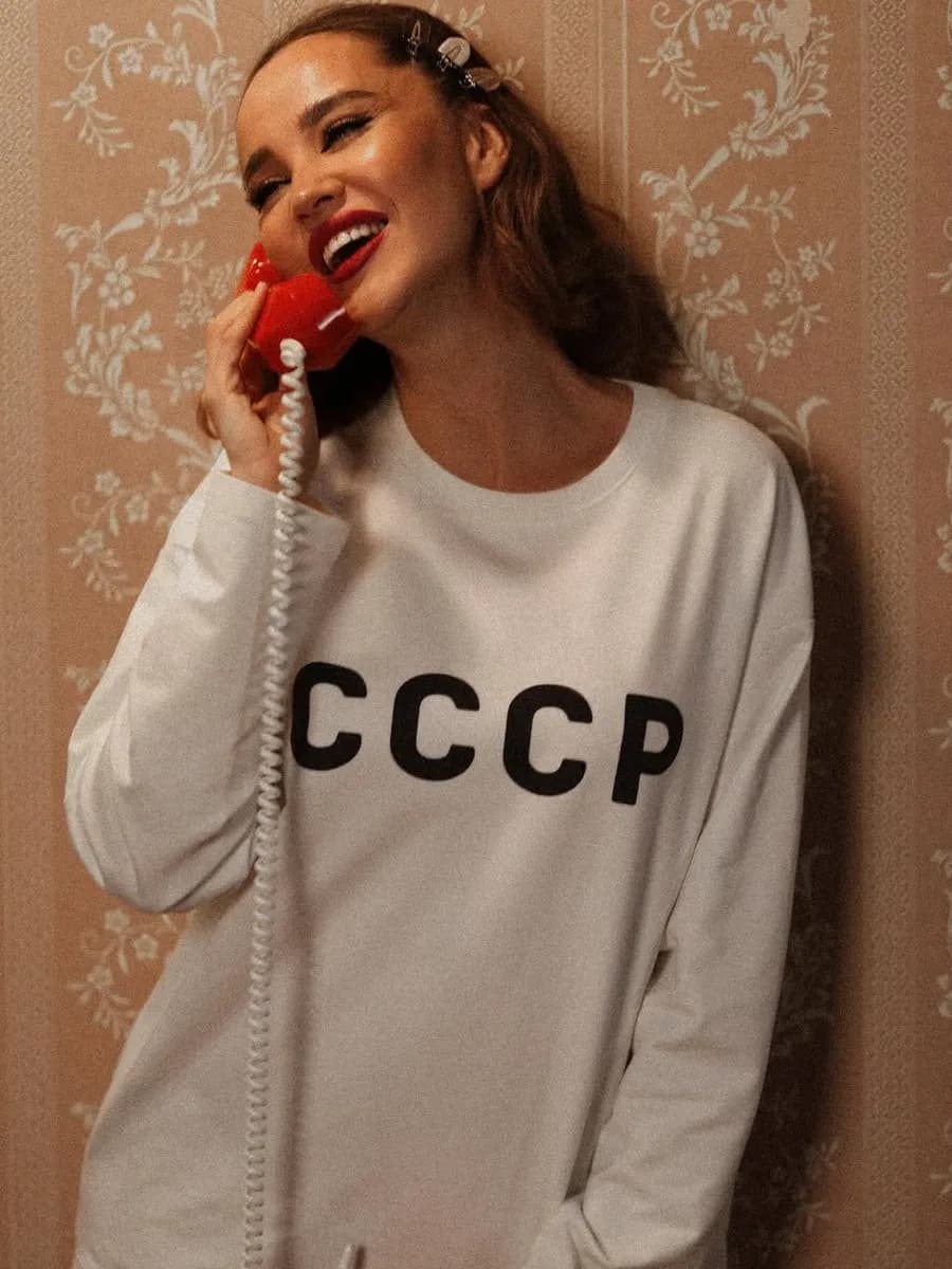 Лонгслив оверсайз кофта СССР в стиле 90-х