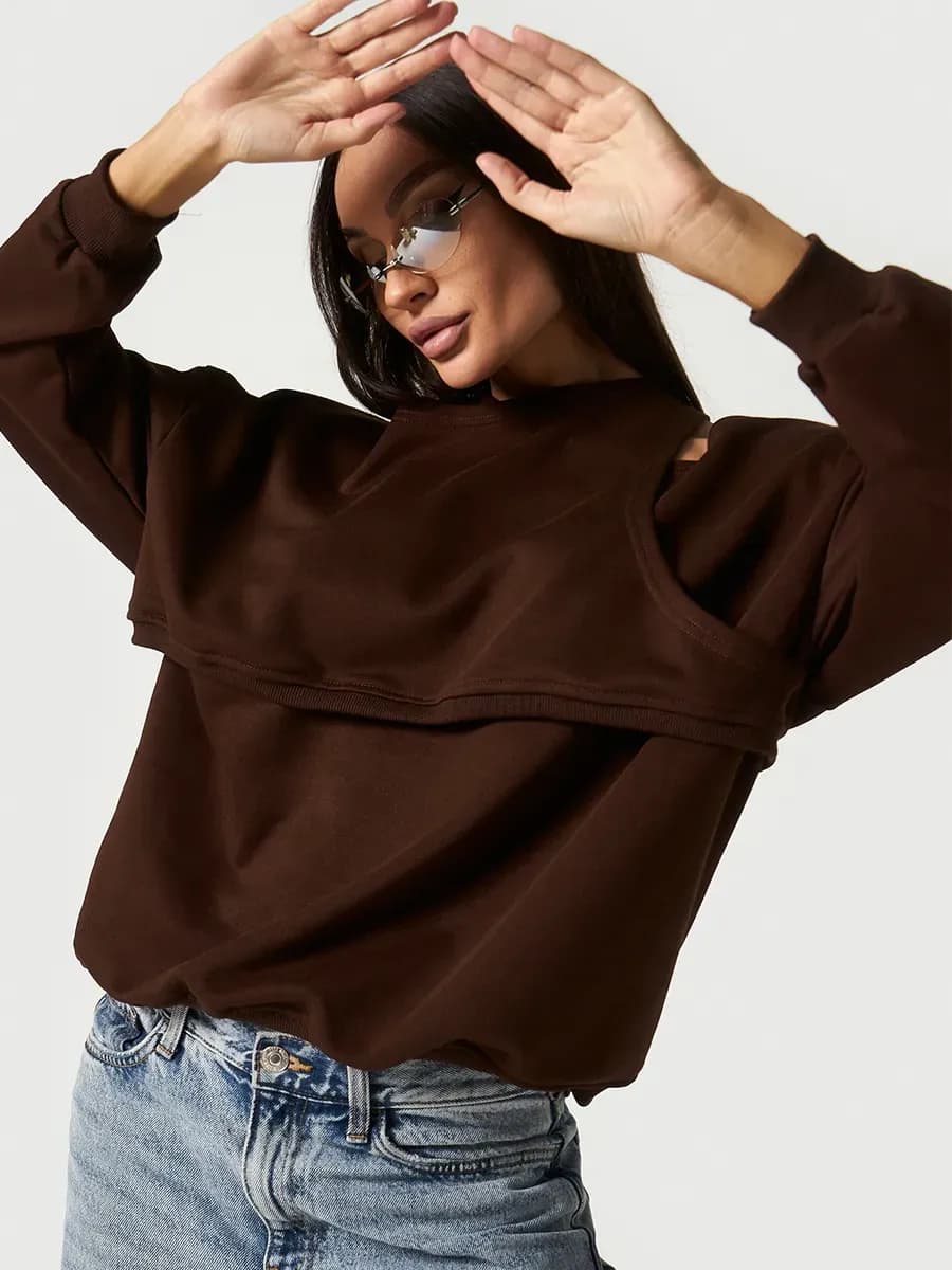 Свитшот оверсайз толстовка без начеса