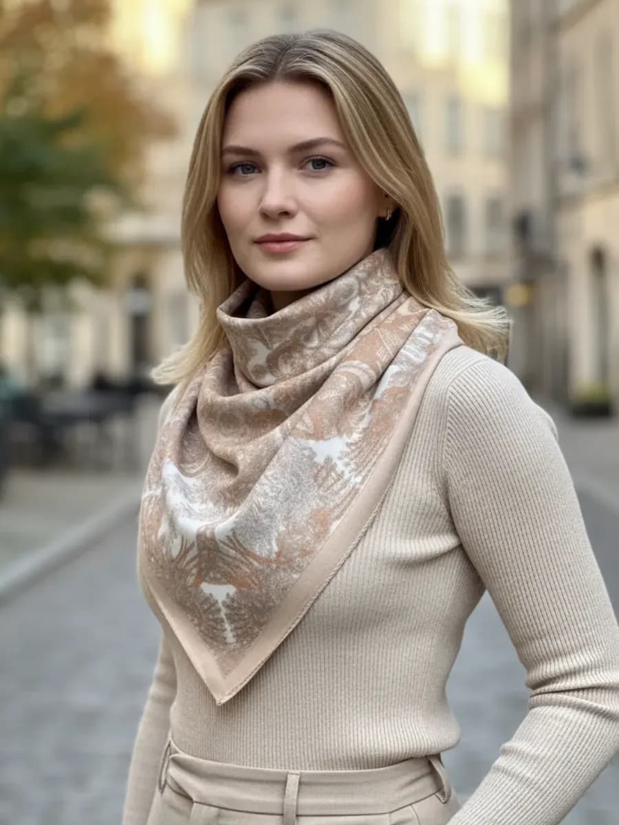 Платок зимний женский на голову теплый - фото 1