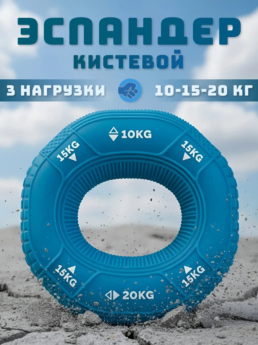 Эспандер кистевой 3 нагрузки 10-15-20 кг