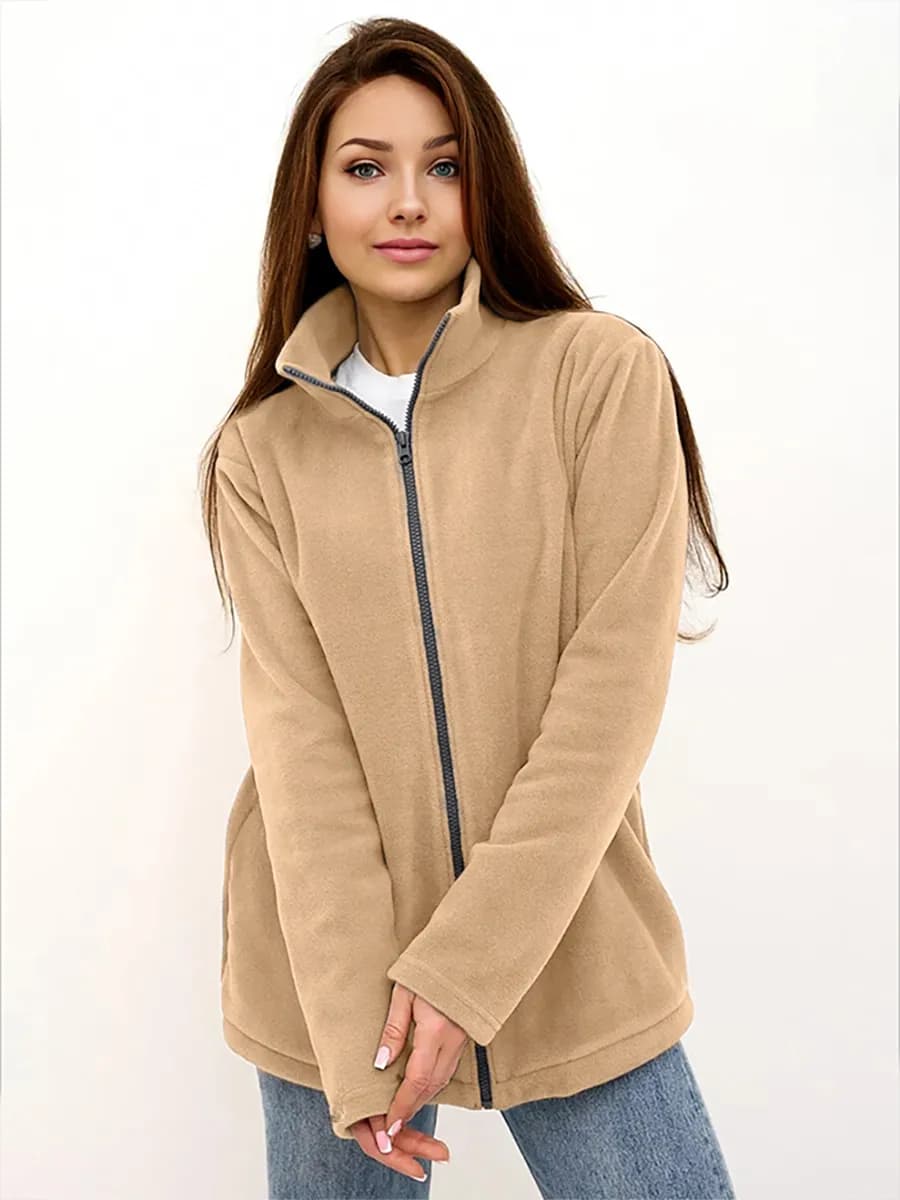 Флисовая толстовка на молнии без кармана