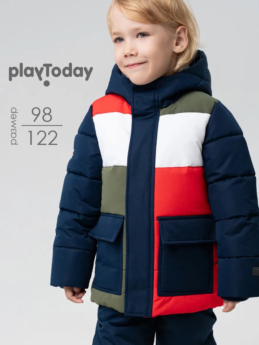 Куртка зимняя детская утепленная с капюшоном в садик