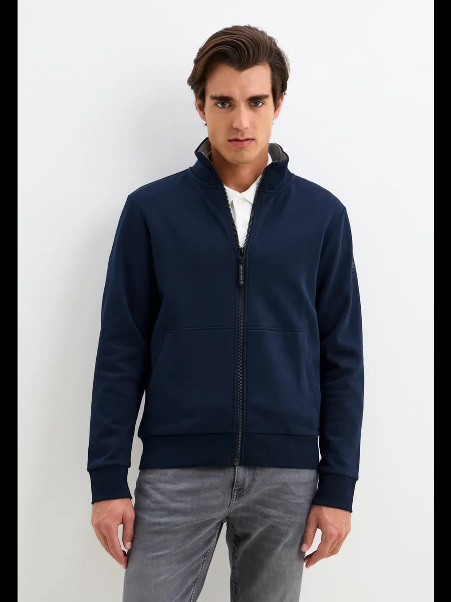 Толстовка-олимпийка прямая на молнии без капюшона на флисе - фото 1