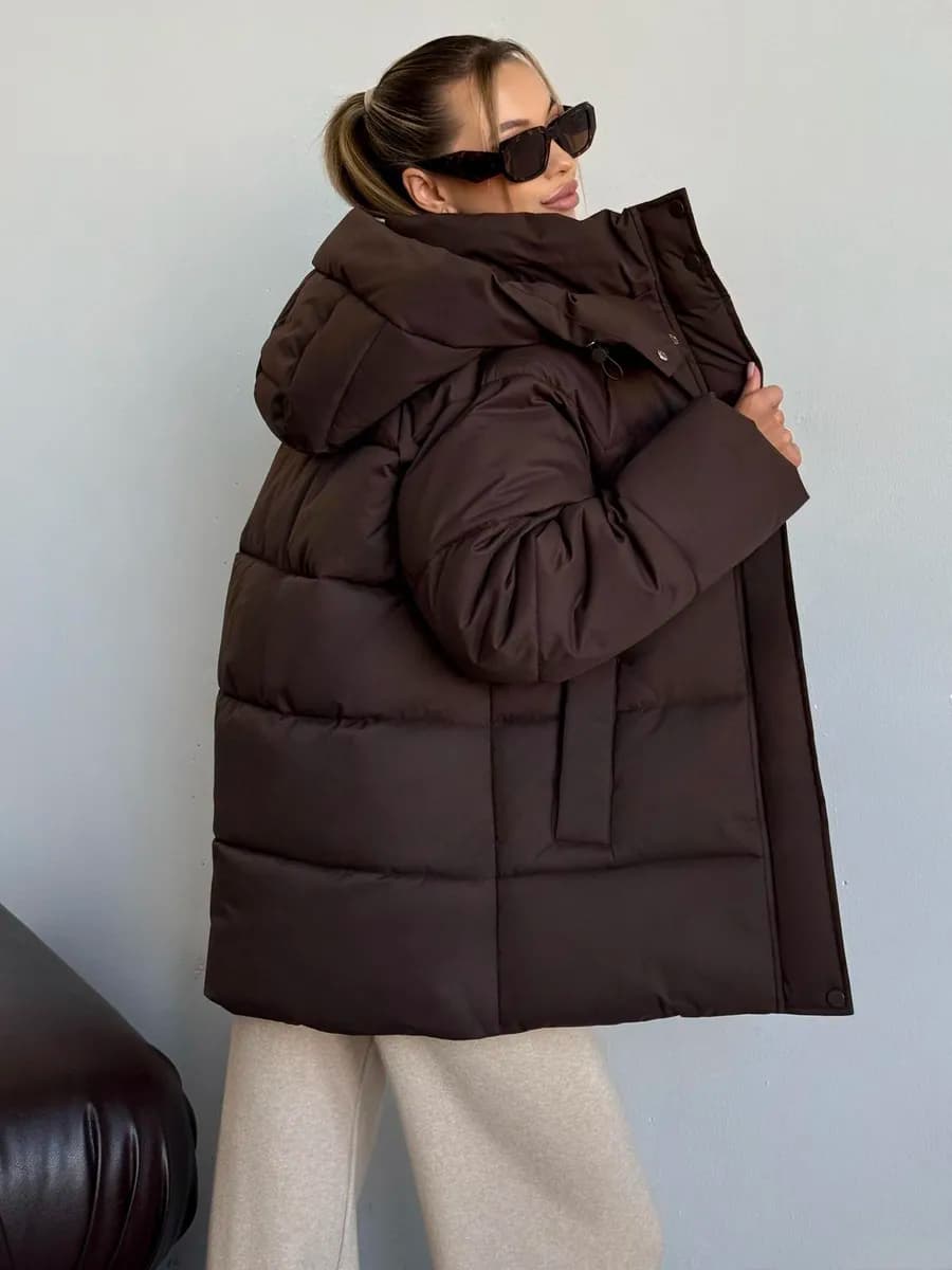 Куртка пуховик зимняя с капюшоном - фото 1