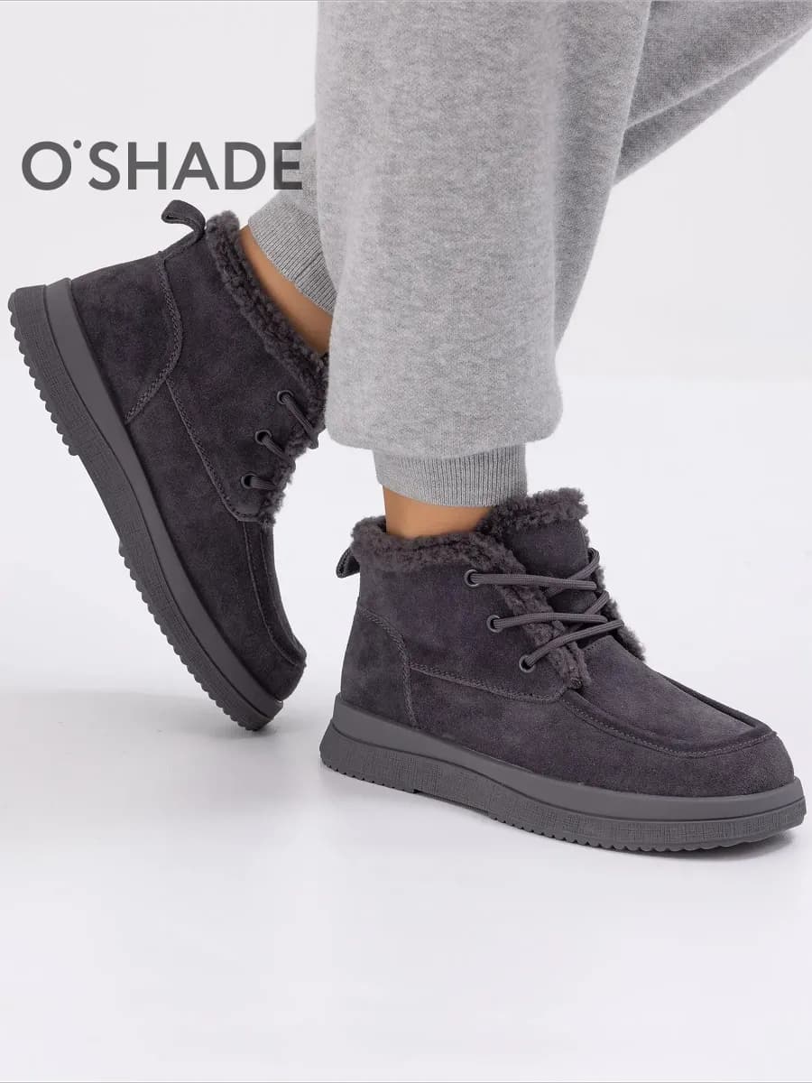 Ботинки женские зимние замшевые - фото 1