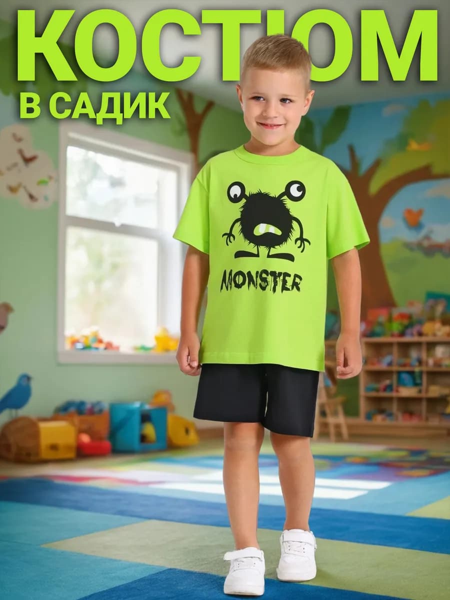 Костюм для мальчика в садик футболка и шорты