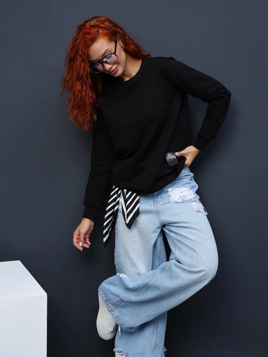 Лонгслив удлиненный кофта оверсайз свитшот трикотажный