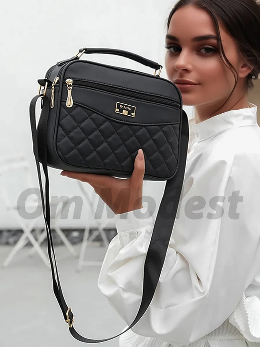 Сумка средняя через плечо кросс-боди черная