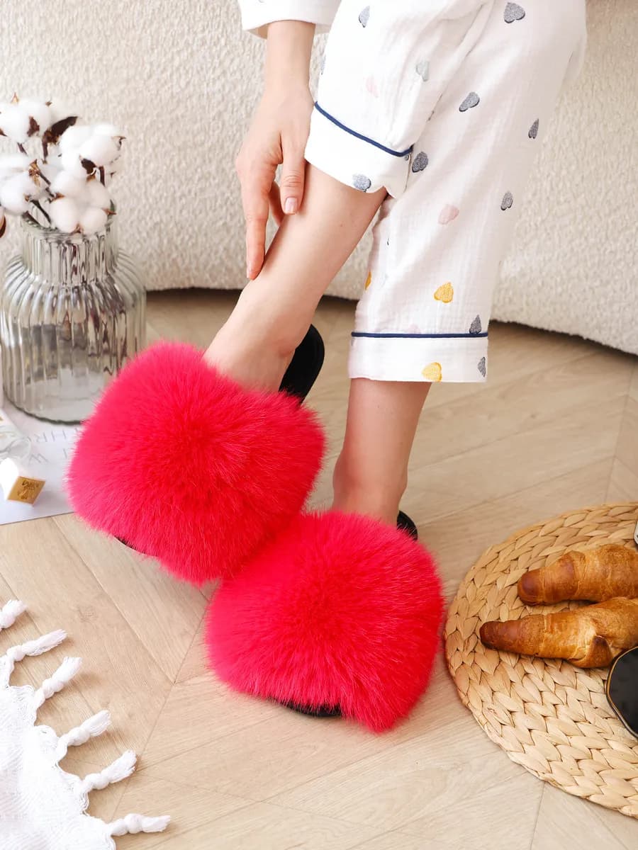 Тапочки домашние меховые пушистые