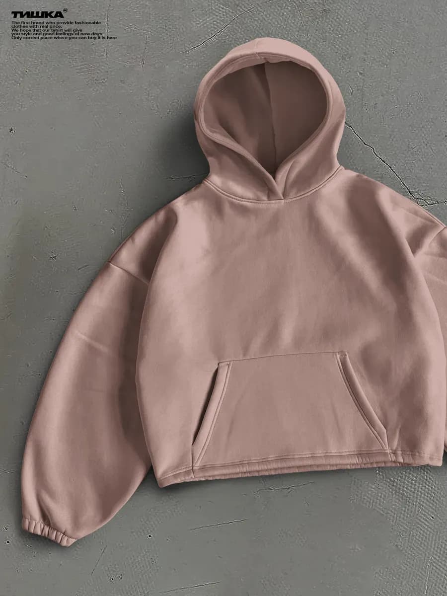 Базовое укороченное оверсайз худи