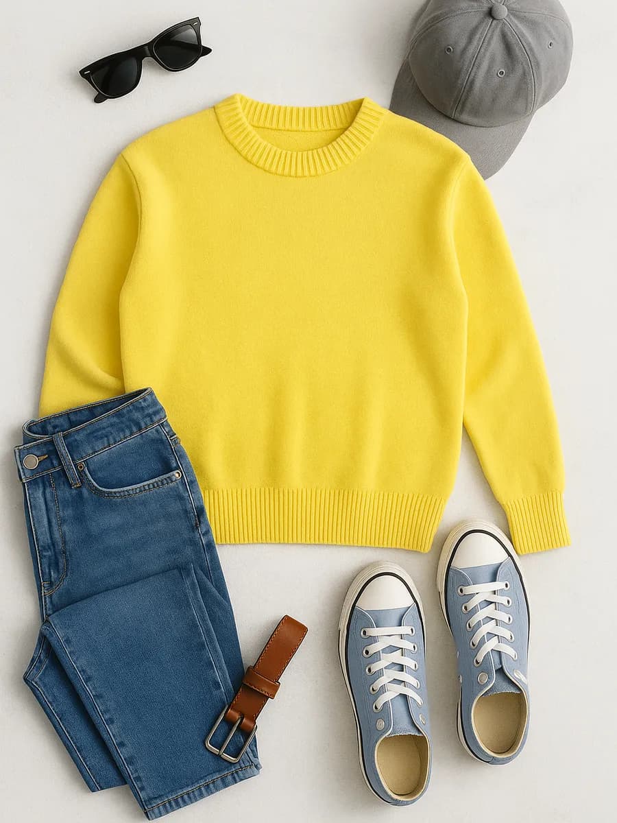 Джемпер вязаный с круглым горлом