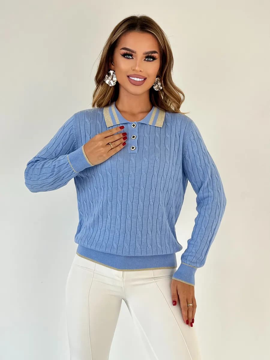 Джемпер-поло с длинным рукавом