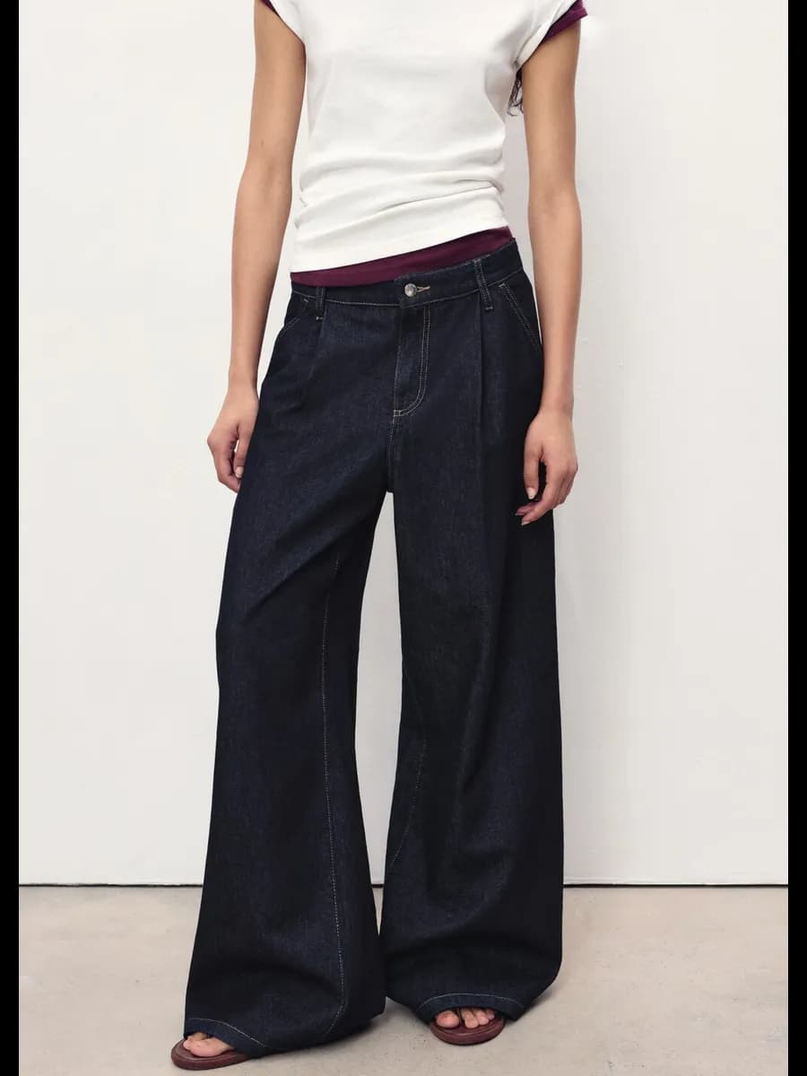 Широкие джинсы ONA wide leg с защипами