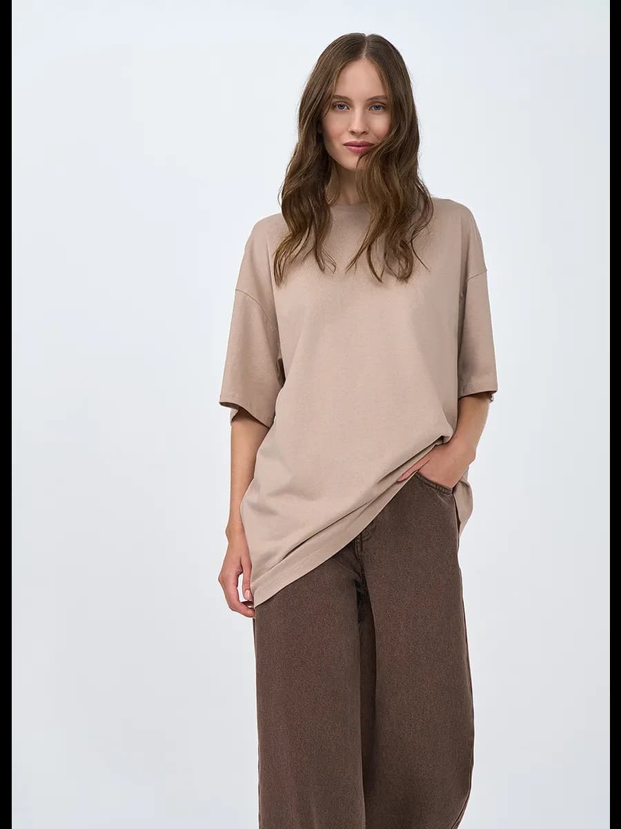 Футболка бежевая из джерси