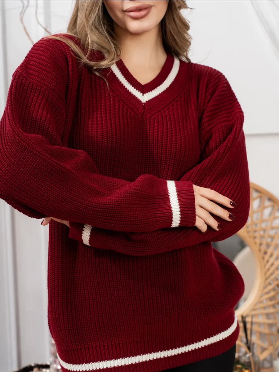 Пуловер осенний оверсайз удлиненный