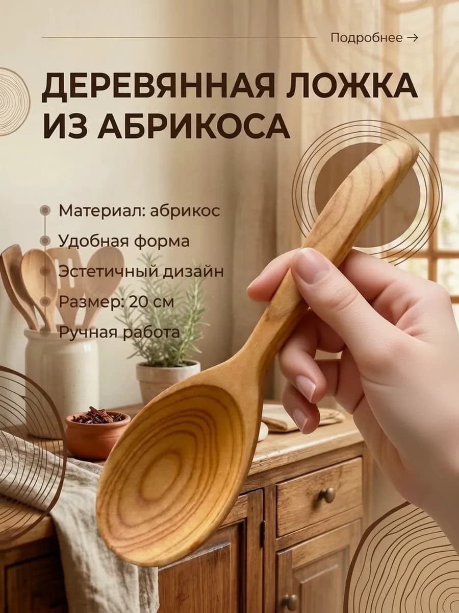 Ложка столовая деревянная 20 см