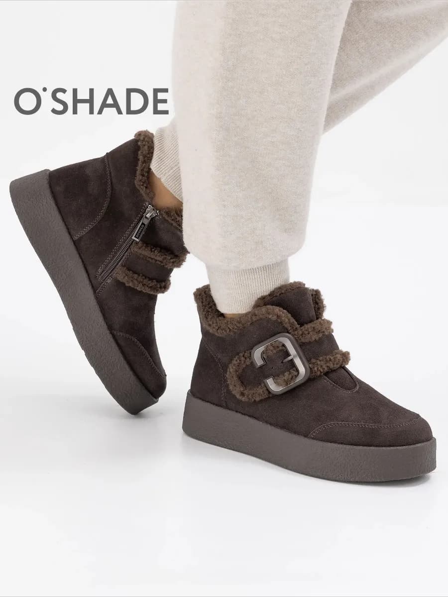 Зимние ботинки женские коричневые