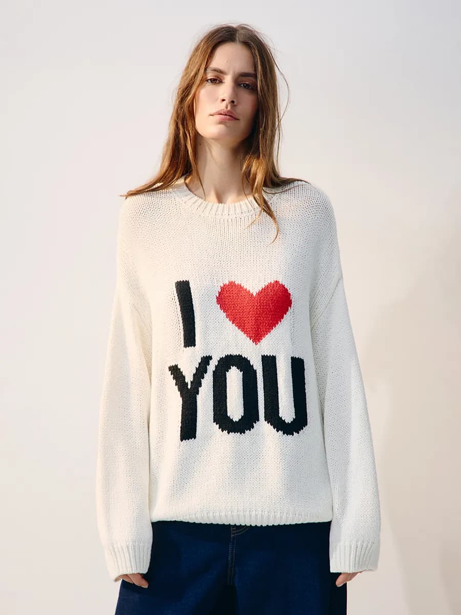 Джемпер вязаный с принтом