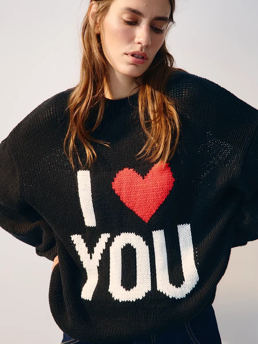 Джемпер вязаный с принтом