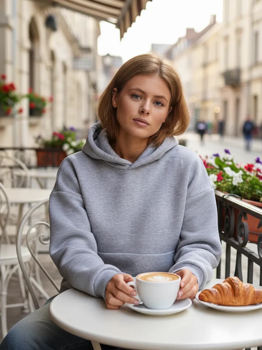 Худи оверсайз с капюшоном теплое с начесом - фото 1