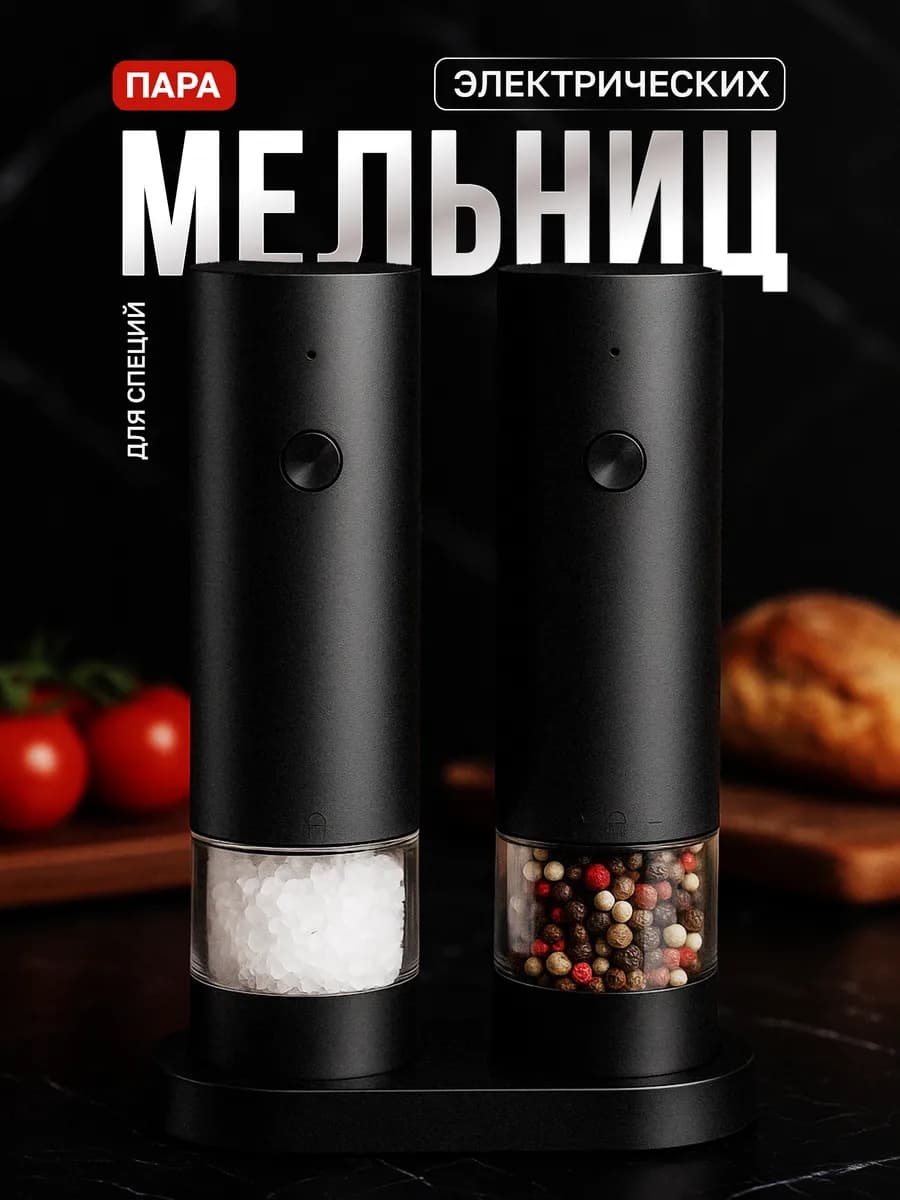 Электрические мельницы для соли и перца набор 2шт