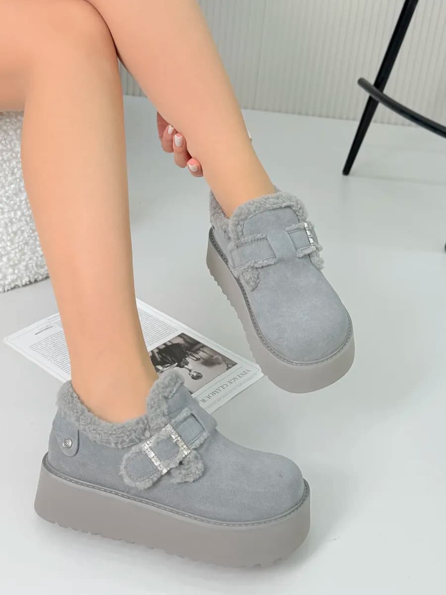 Полуботинки зимние на платформе